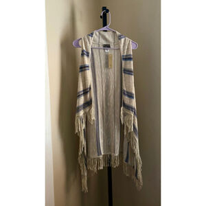 Sweet & sinful XS knit cardigan new with tag rayon blend cream & blue